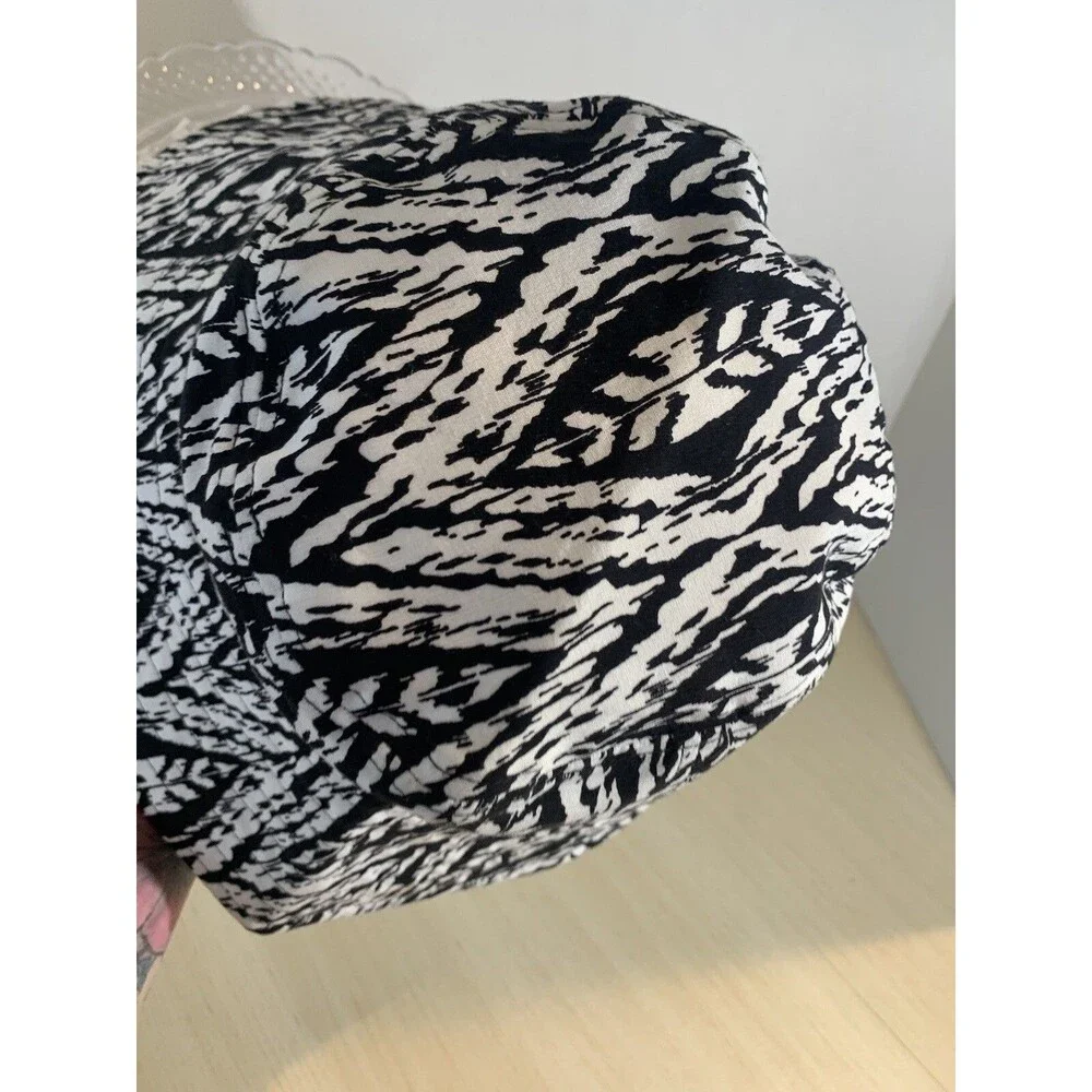 Kate Landry Women's Black & White Geometric Wide Brim Sun Hat packable